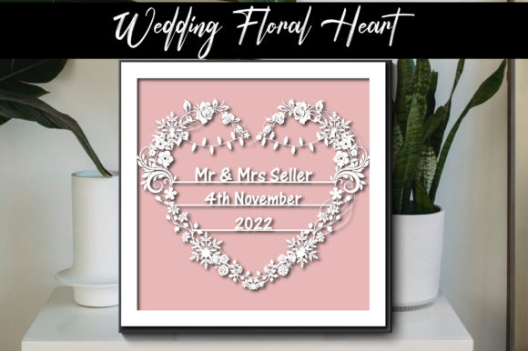 12 Color Wedding Floral Heart Paper Cut