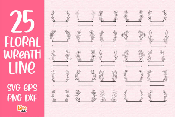 25 Floral Wreath Line Part 1
