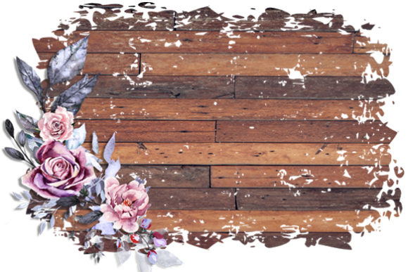 Background Wood Floral Sublimation
