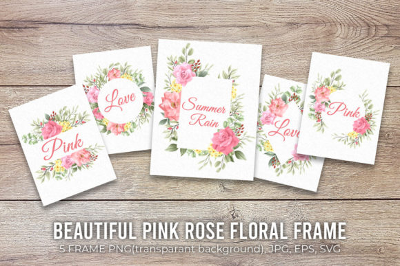 Beautiful Pink Rose Floral Frame