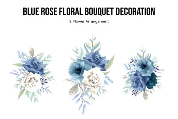 Blue Rose Floral Bouquet Decoration