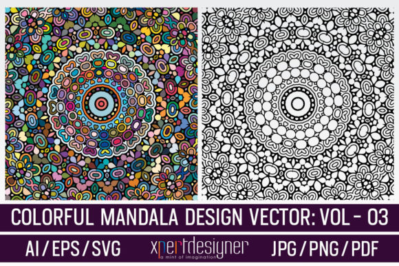 Colorful Mandala Floral Design Vol - 02