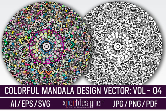 Colorful Mandala Floral Design Vol - 04