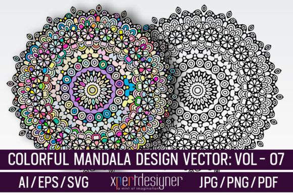 Colorful Mandala Floral Design Vol - 07