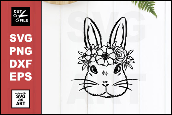 Floral Crown Easter Bunny Print