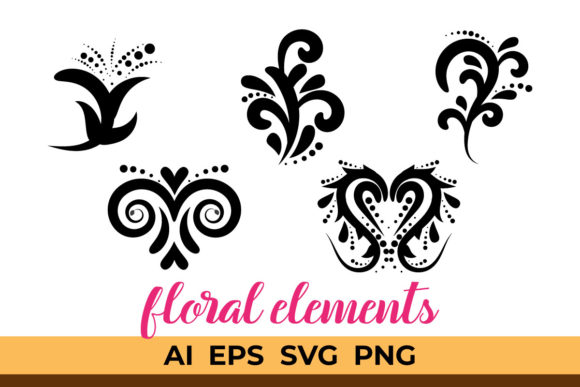 Floral Elements and Ornaments Vector
