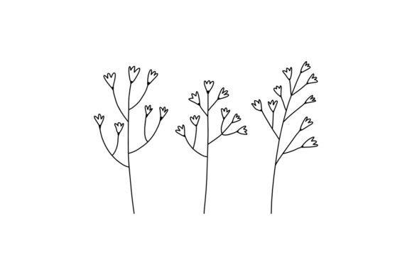 Flowers Floral Branch Line Drawing Art