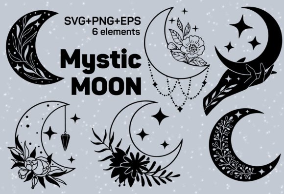 Mystic Moon, Ia Magic Set in Svg