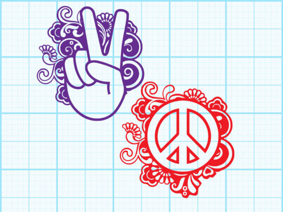 Peace Sign Symbols Floral