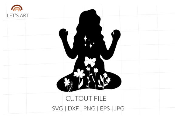 Pregnancy Woman Floral Silhouette