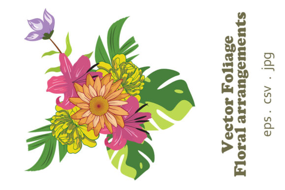 Vector Floral Foliage Graphic Set 04