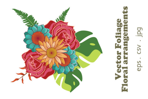Vector Floral Foliage Graphic Set 05
