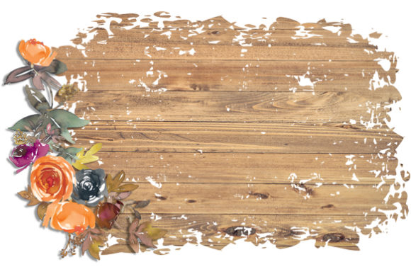 Wood Floral Background Sublimation
